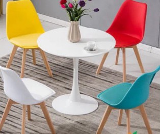 Ghế Eames  Nệm Chân Gỗ Cafe CPSG01